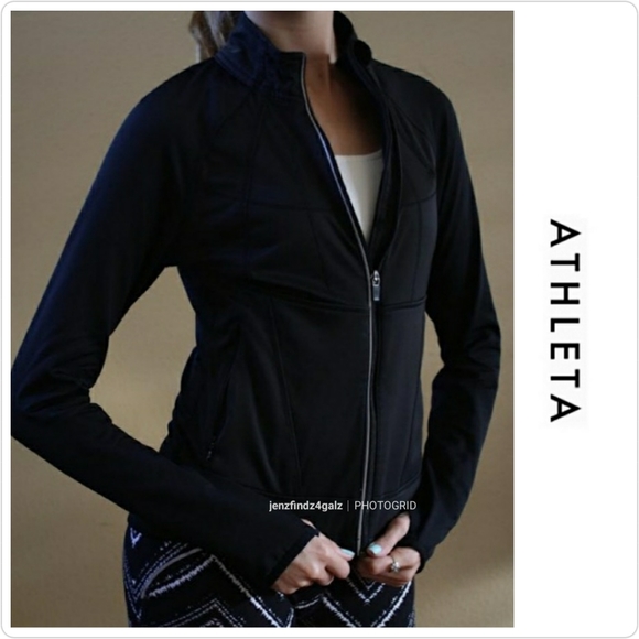 Athleta Jackets & Blazers - Athleta Black Twilight Run Reflective Jacket Large